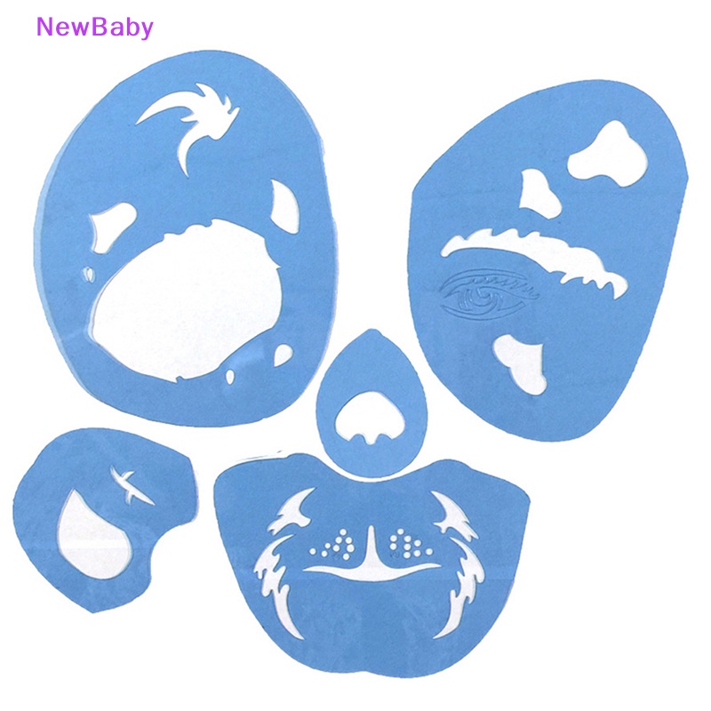 Newbaby 1set Soft Face Paint Stensil Reusable Template Tato Pager Alat Makeup ID