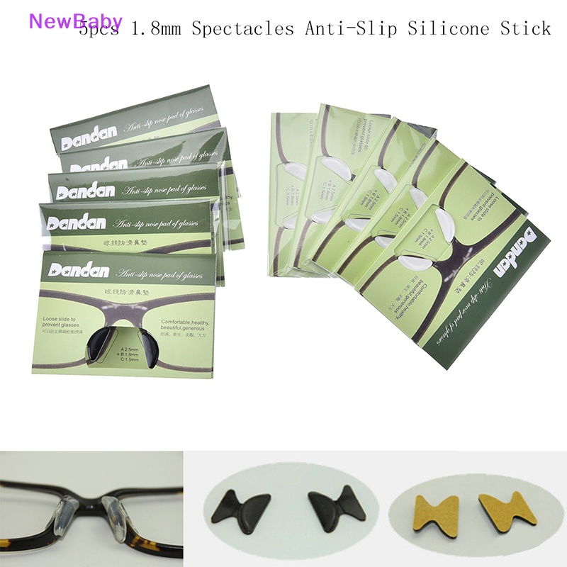 Newbaby 5pasang 1.8mm Bantalan Hidung Silikon anti slip Kacamata sunglass glasses spectacles ID