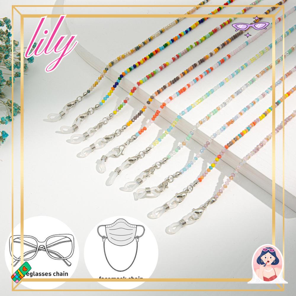 Lily Rantai Kacamata Pemegang Olahraga Luar Ruangan Non-slip Manik-Manik Kristal Sunglasses Lanyard