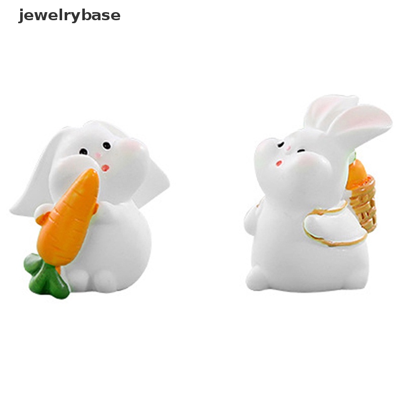 [jewelrybase] Patung Miniatur resin Kelinci Wortel Rumah Boneka Dekorasi Taman Lanskap Butik