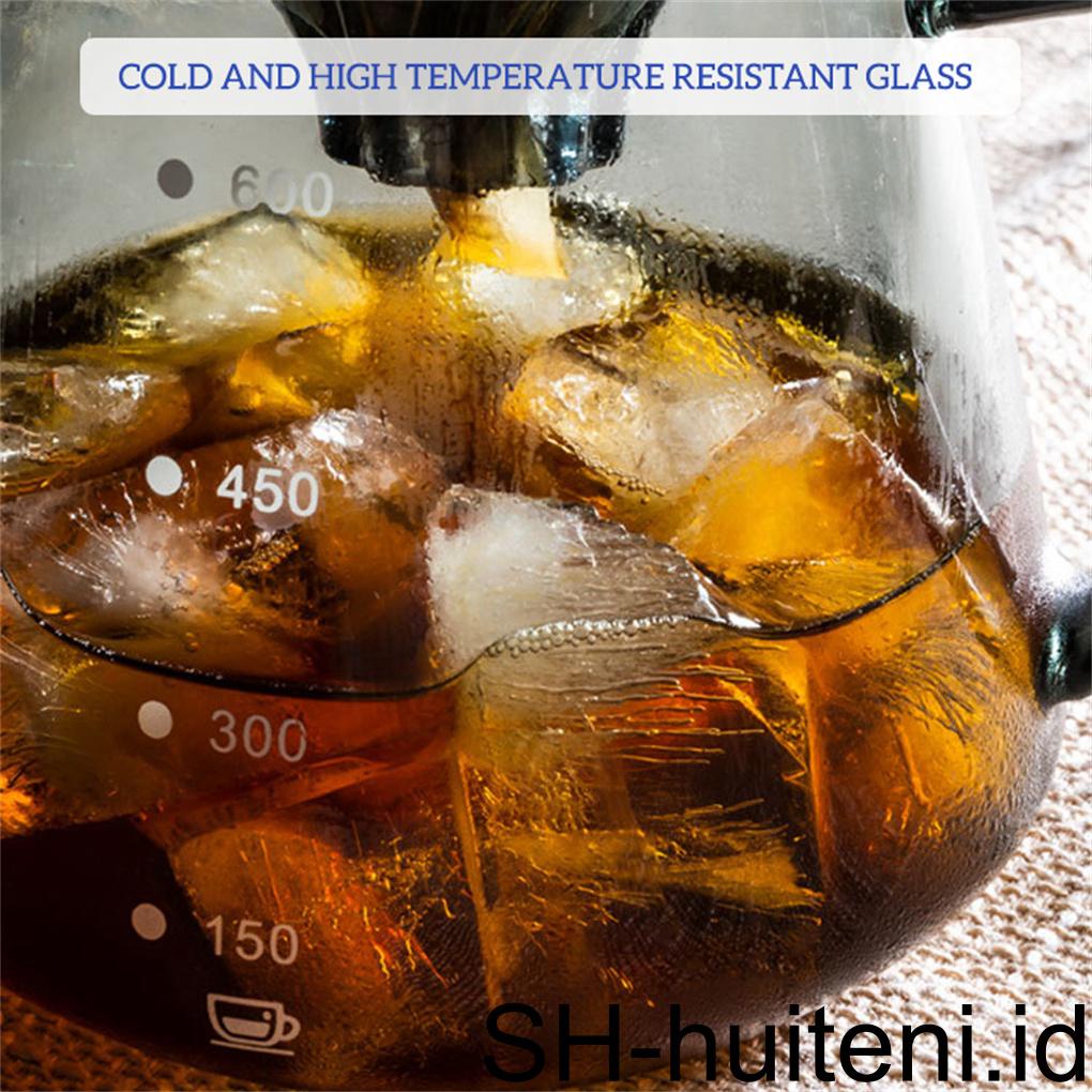 Server Kopi Kaca 600ml Es Teh Air Minuman Pour Over Dripper Dengan Skala Peralatan Minum Rumah Tangga Kantor Bar Pot Dapur