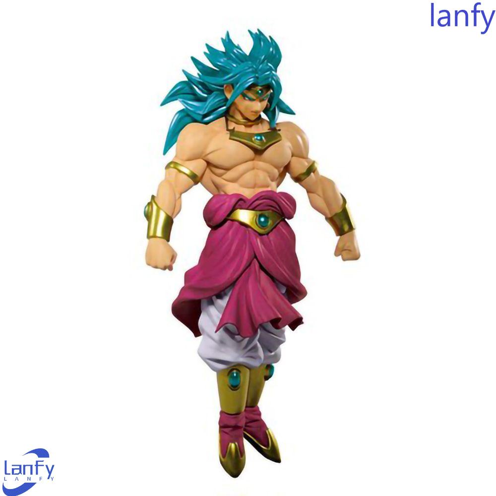 Lanfy Action Figure Untuk Anak Dekorasi Rumah DBZ Mainan Rambut Biru 22cm Budokai