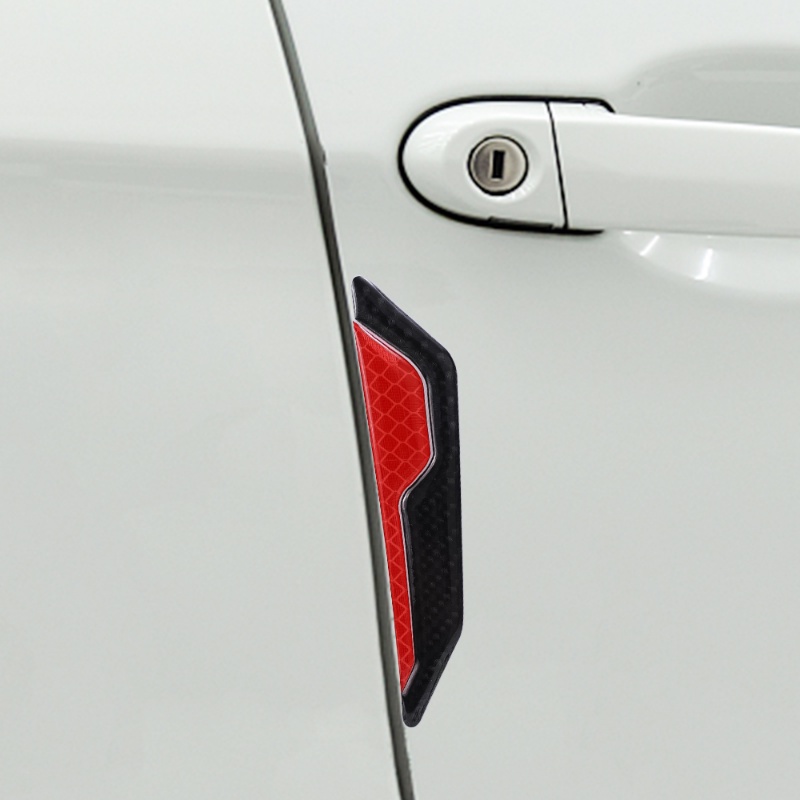 4 Pcs Mobil Reflektif Peringatan Strip Stiker Mengemudi Malam Satety Anti-Tabrakan Anti Gores Perekat Diri Stiker Decals Auto Dekorasi