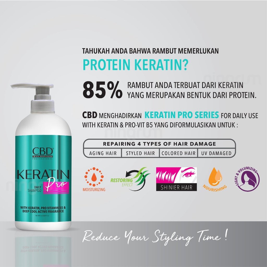Ningrum - CBD Professional Series | Hair Treatment Keratin Pro | Color Shield | Collagen Repair | Shampoo / Conditioner / Hair Mask / Hair Vitamin Spray / Hair Serum / Hair Refining Lotion | Perawatan Rambut Hair Treatment Salon | 6901 | 6902 | 6903