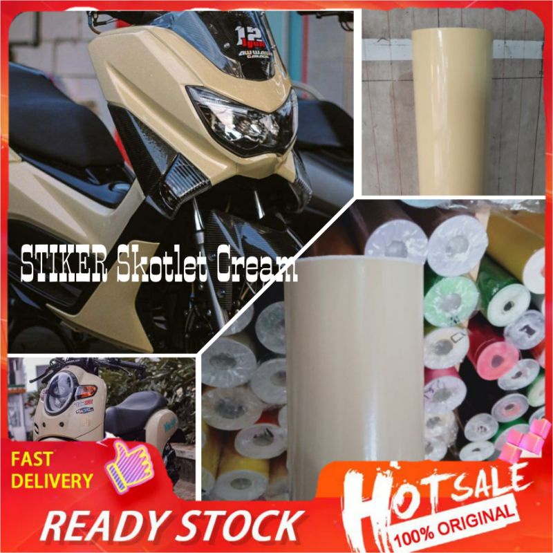 Skotlet Cream Scoopy Sekotlet Motor Warna Krem Beige Stiker Skotlet Motor Cream Glossy Scotlite Moto