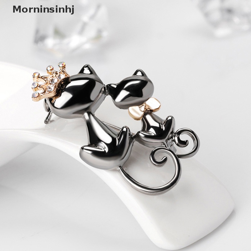 Mornin Pin Bros Hewan Kucing Lucu Untuk Wanita Perhiasan Hadiah Lady Hadiah Elegan Breast Pin Fashion Jewelry id