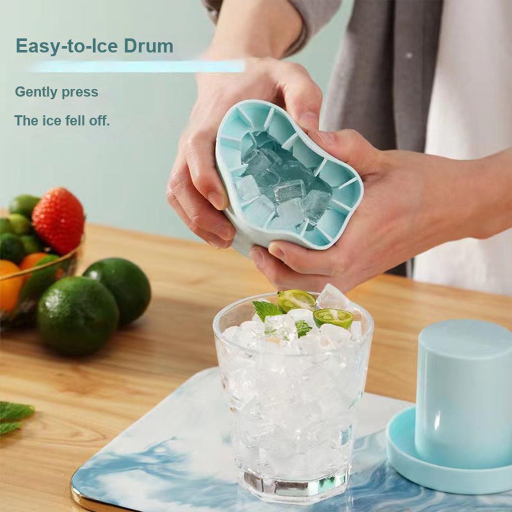 Ice Bucket Cup Cetakan Bulat Silinder Cube Freeze Making Silicone Maker Press-Tipe Dapur Rumah Cocktail Utensils Tools