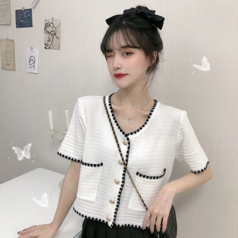 TELLY ➡️ BJ-003  Atasan Rajut Wanita Lengan Pendek Korean Style Import Premium