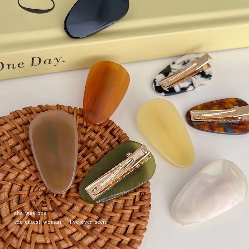 Amber Asam Asetat amber Poni Klip Perempuan Lucu duckbill Klip Tinggi -Tingkat Dilembutkan hair clip