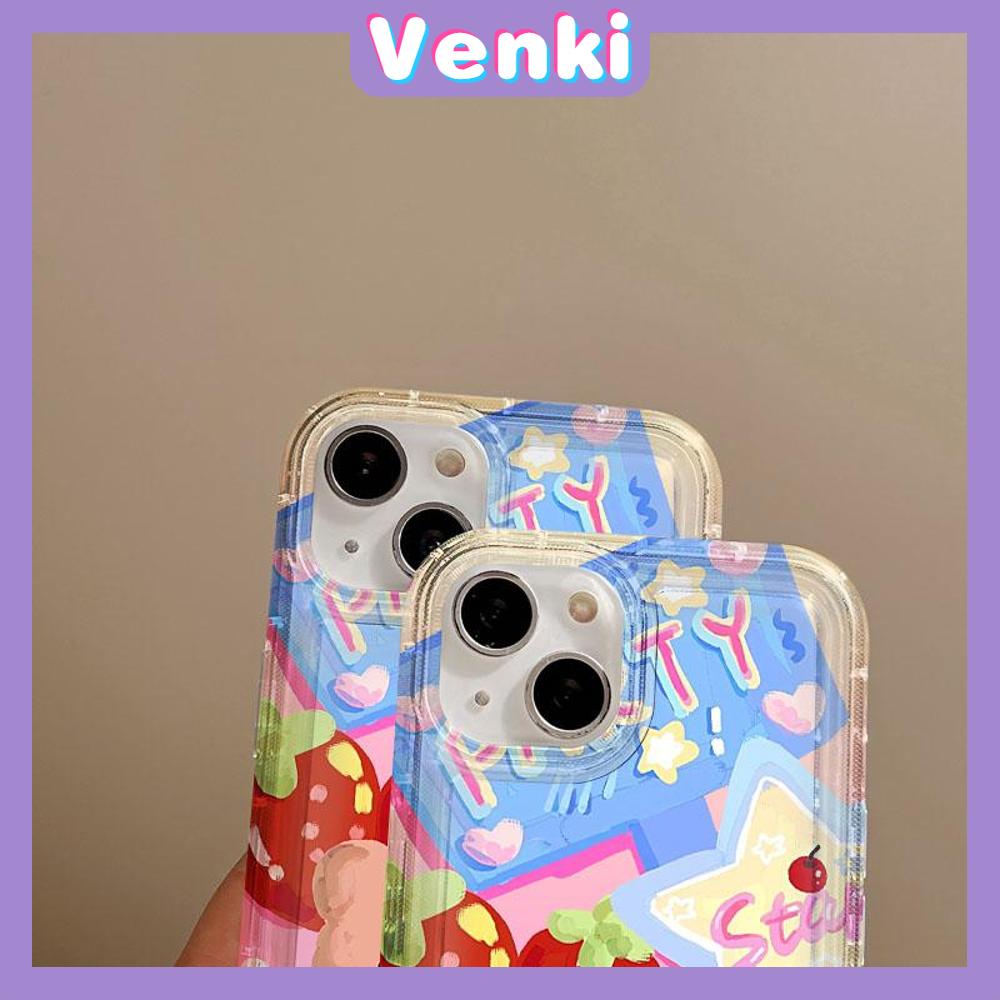 VENKI -For iPhone 11 iPhone Case Clear Case TPU Soft Case Airbag Shockproof Cute Oil Painting Bear Compatible with iPhone 14 13 Pro Max iPhone 12 Pro Max 11 7Plus 6Plus XR xs