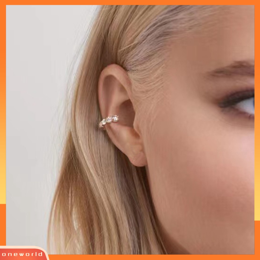 [EONE] 1pc Anting Wanita Berkilau Desain Berlian Imitasi Efek Visual Mengkilap Multi-layer Semua Pertandingan Hias Warna Hidup Wanita Klip on Anting Hadiah Perhiasan Non-Piercing Untuk Wanita