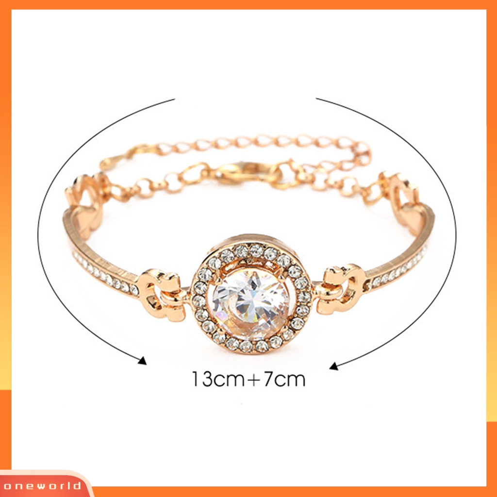 [EONE] Women Bracelet Sparkling Vibrant Color Lobster Clasp Design Adjustable Dengan Rantai Ekstensi Alloy Berlian Imitasi Bersinar Gelang Wanita Perhiasan Hadiah Untuk Perempuan