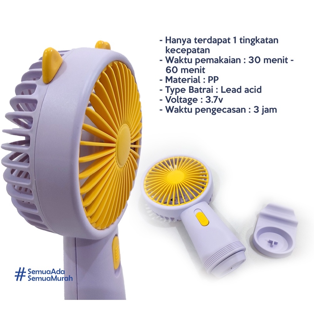 Kipas Angin Genggam Portable - Handy Mini Fan SX-115 Rechargeable