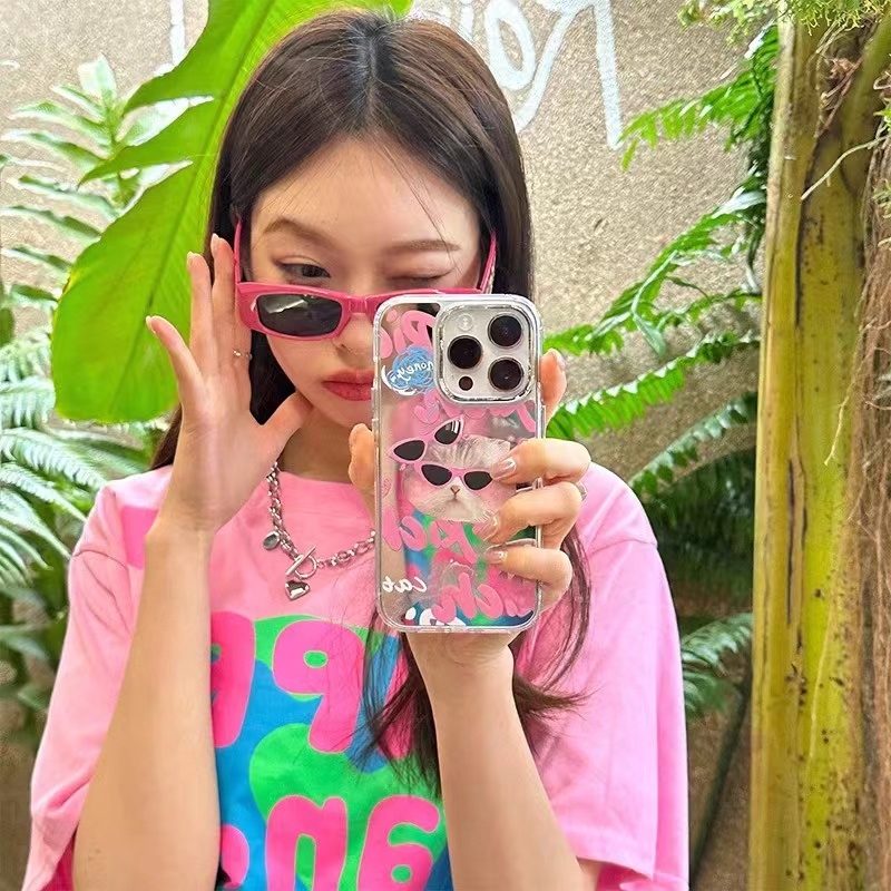 Cocok Untuk Iphone14 Pro Max iPhone Phone Case Cermin Casing Ponsel Kuat Kamera Perlindungan Tahan Guncangan Gaya Sederhana Kompatibel Dengan Iphone13 13pro 13prm iPhone 11 7Plus 8Plus Xr XS 12 Pro Max Casing Ponsel