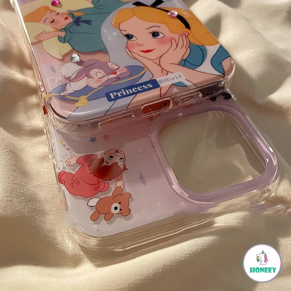 IPHONE Casing Kartun Disney Princess Alice Kompatibel Dengan Iphone14 13 12 11 Pro Max 14 Pro Shockproof Gadis Lucu Penutup Belakang