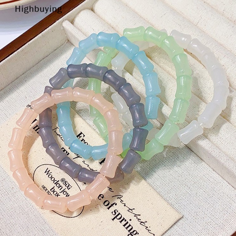 Hbid Gelang Manik-Manik Bambu Kristal Elegan Baru Vintage Gelang Untuk Wanita Perhiasan Ulang Tahun Hadiah Teman Glory