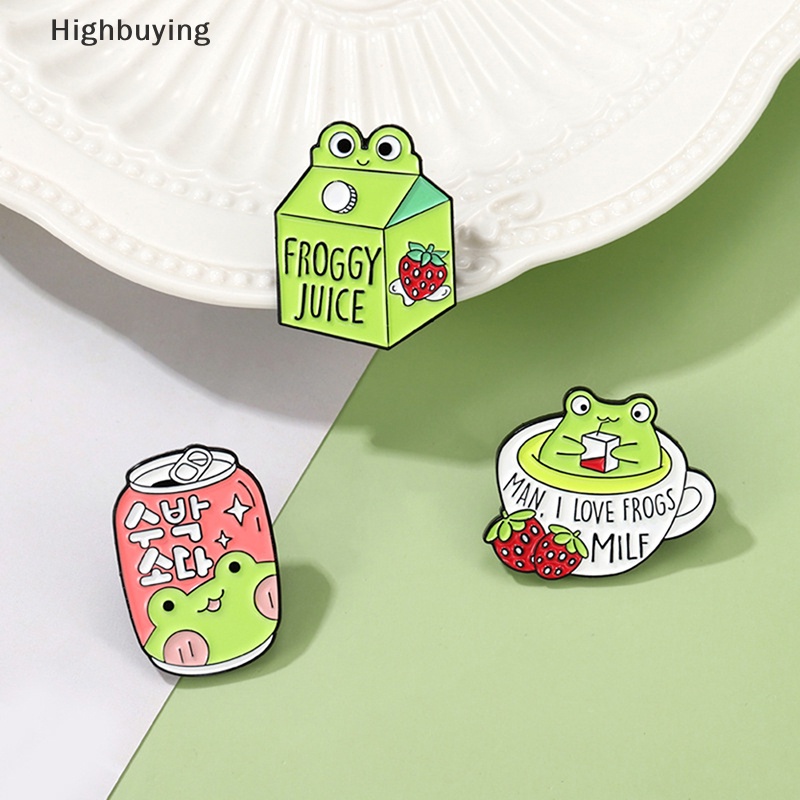 Hbid Froggy Enamel Pin Custom Lucu Kodok Mug Kopi Susu Jus Bisa Bros Kerah Lencana Hewan Perhiasan Hadiah Untuk Anak-Anak Teman Glory