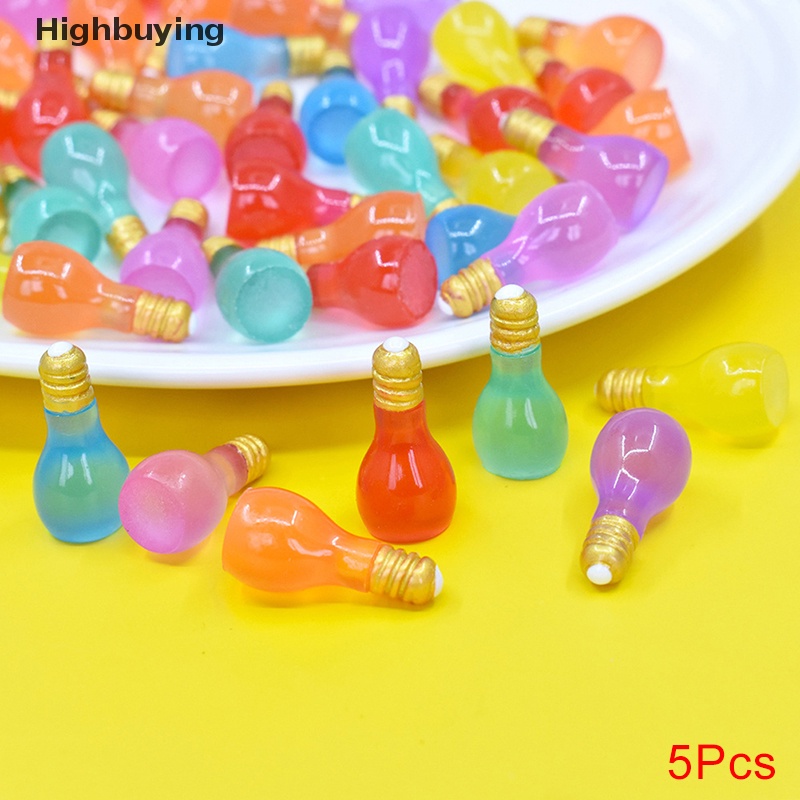 Hbid 5pcs DIY Fluorescence Small Light Bulb Resin Aksesoris Untuk Crafg Bahan Perhiasan Ch Supply Seni Dekorasi Glory