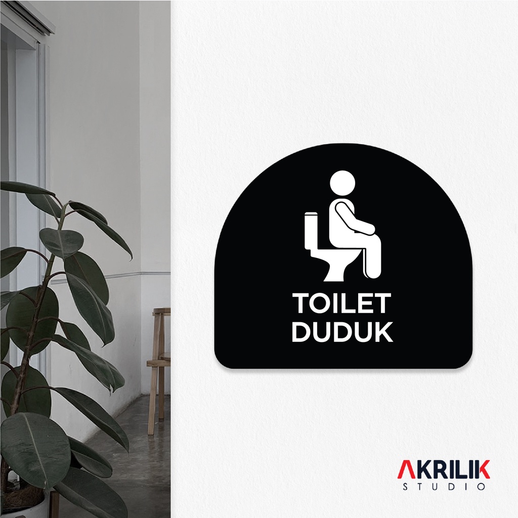Sign Board Akrilik Toilet Duduk Papan Acrylic Signage Tempel Dinding Tulisan Label Tanda Petunjuk Ra