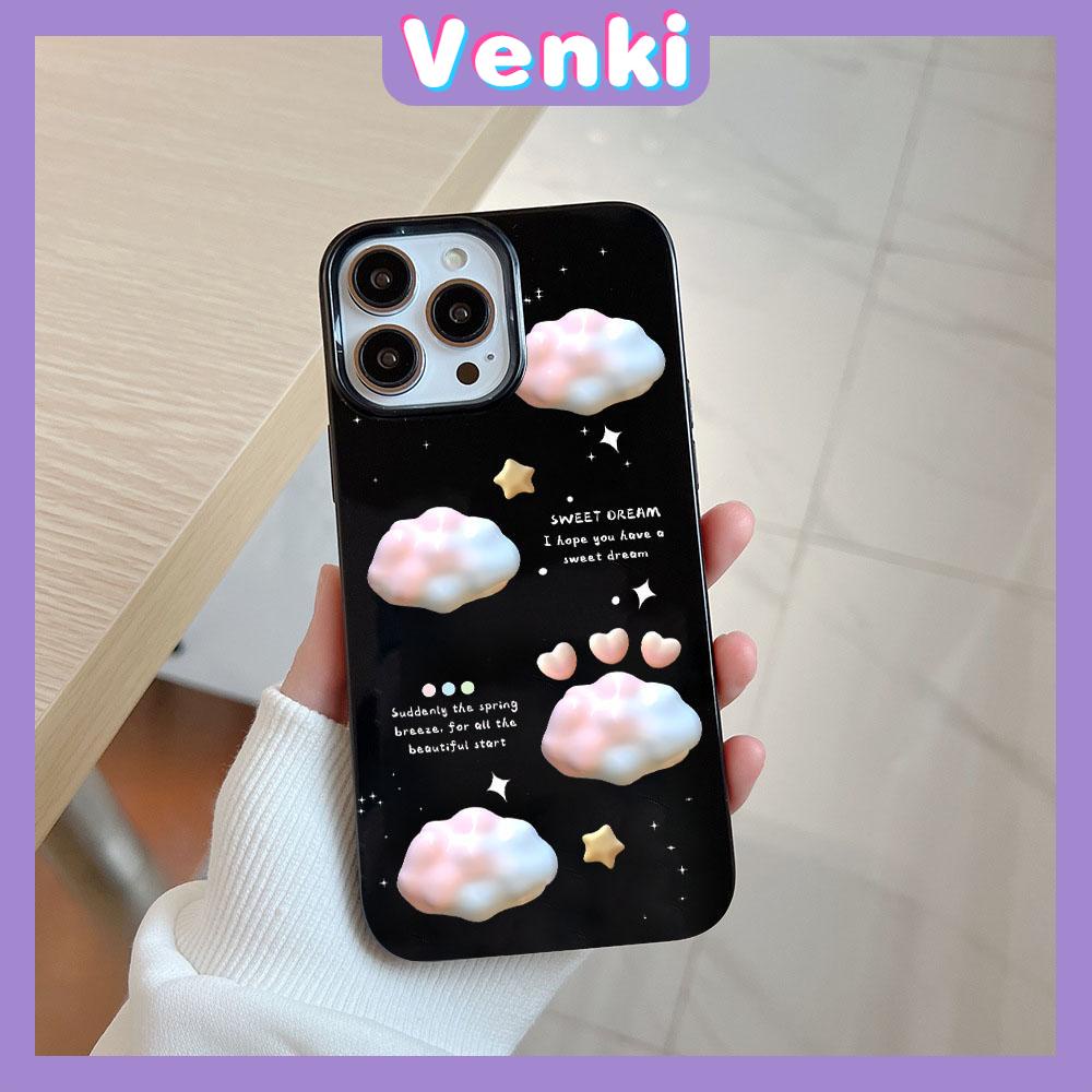 VENKI - For iPhone 11 iPhone Case Black Glossy TPU Soft Case Shockproof Protection Camera Cloud Love Compatible with iPhone 14 13 Pro max 12 Pro Max xr xs max 7Plus 8Plus