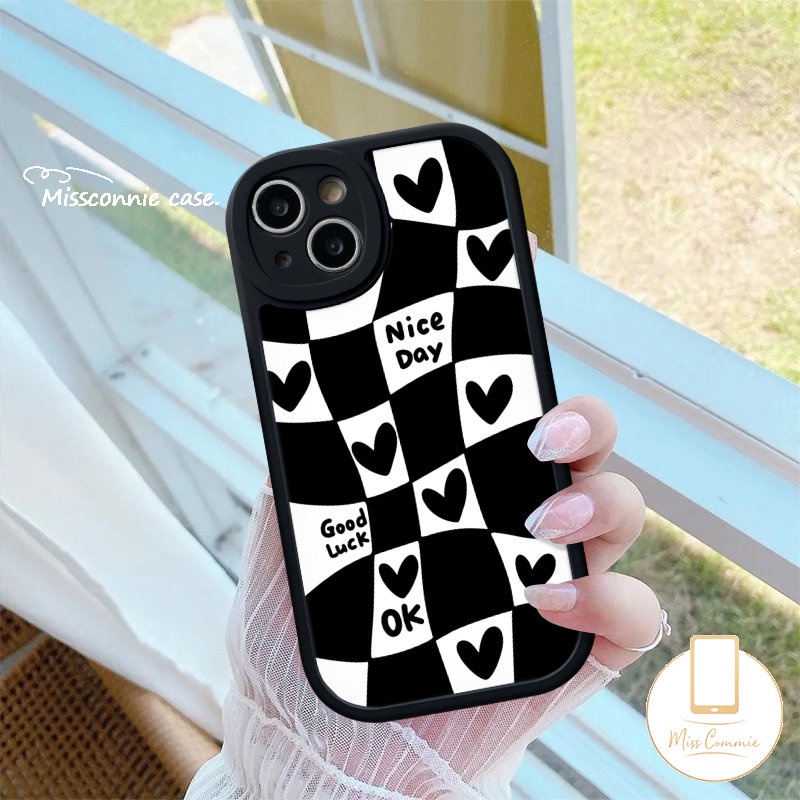 Case Untuk Realme C53 C55 C25Y C35 C30 C25s 10 8 Pro C1 C12 C3 C31 5 8i 6i 9i 6 6s 5i 7i C11 C15 C20 C17 C20A C21Y C21 Blok Tidak Teratur Kotak-Kotak Cinta Hati Smiley Lucu Soft Cover