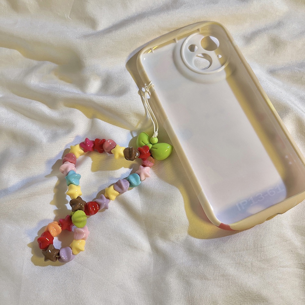 Pentagram Manik-Manik Ponsel Lanyard Warna Pelangi Anti Rontok Ponsel Case Rantai Diy Liontin Ponsel Aksesoris