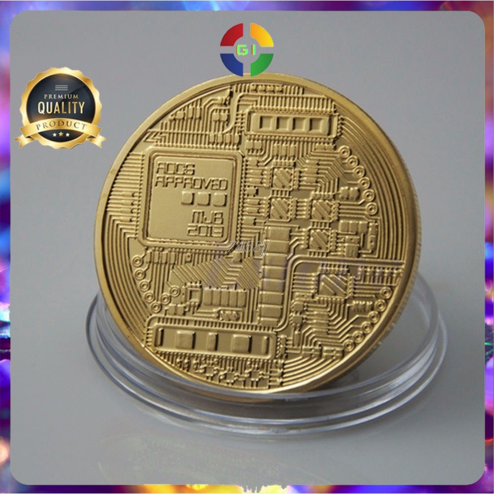 Gold Plated Bitcoin Miniatur - Golden