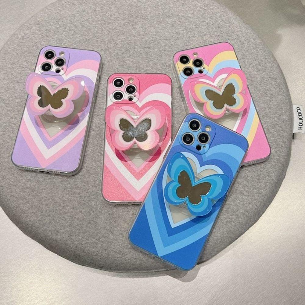 Agustinina Butterfly Phone Holder Universal Untuk Ponsel Anti Jatuh Dukungan Smartphone Phone Stand Grip tok Support Perekat Cermin Airbag Bracket