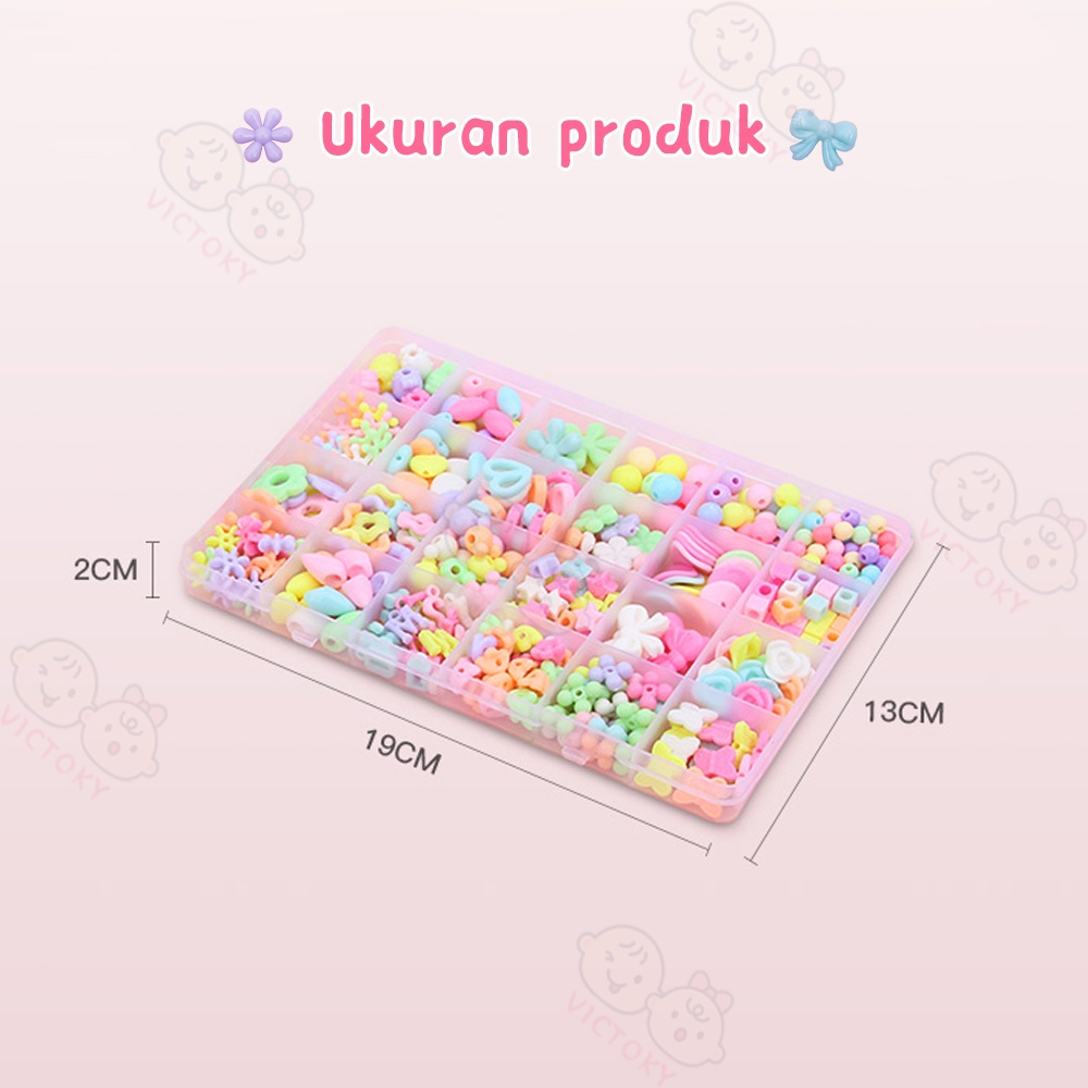 Victoky Beaded DIY Gelang Kalung Anak Mainan Edukasi Anak Bayi