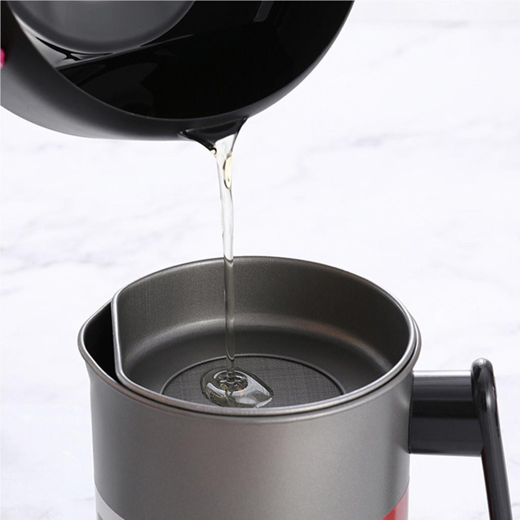 Wadah Dispenser Minyak Goreng Dapur Stainless Steel Cooking Oil Pot Dengan Botol Saringan