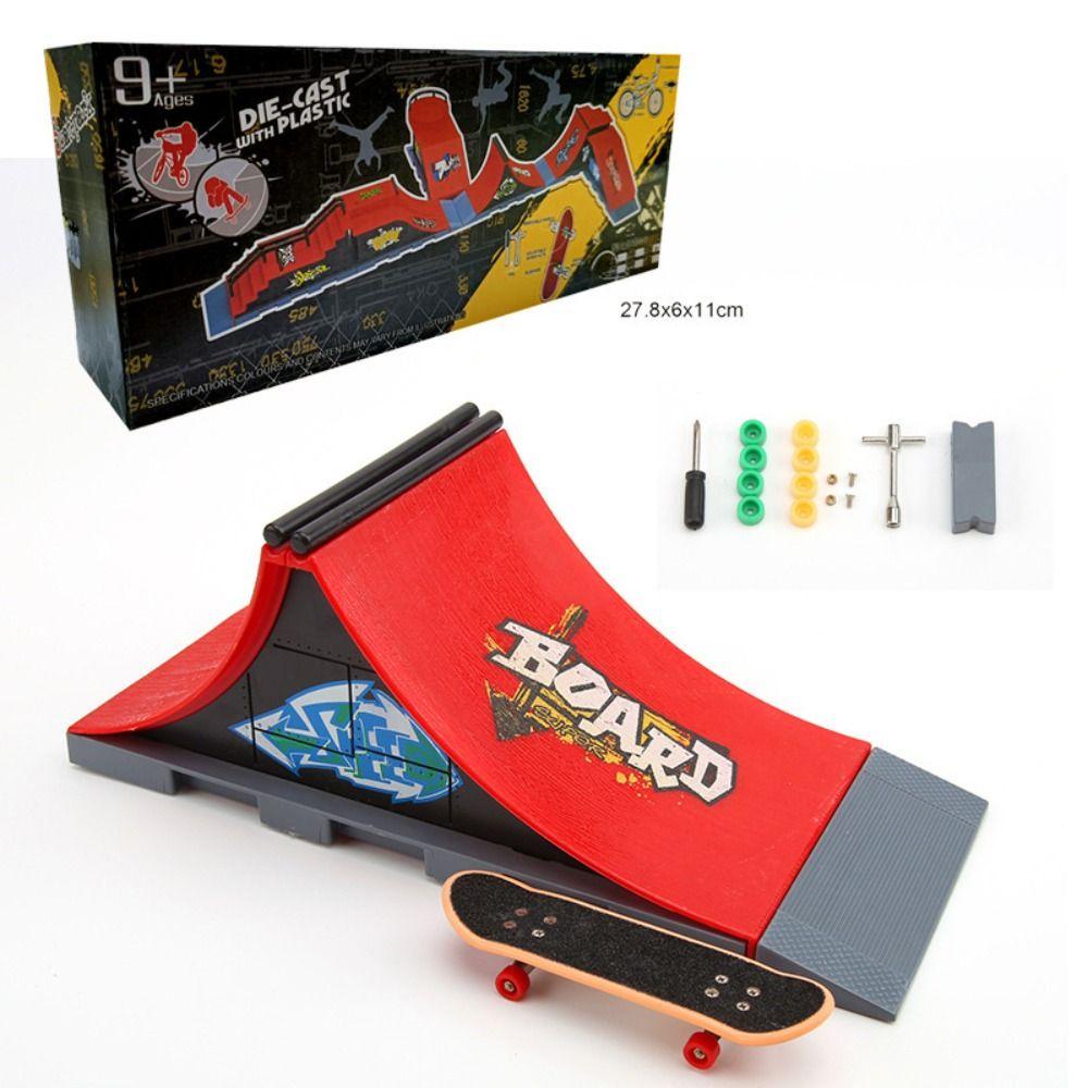 Mxbeauty Jari Skateboard Set Hadiah Natal Olahraga Jari Papan Surfing Jari Skuter Jari Pelatihan Edukasi Skate Taman Ramp Mainan