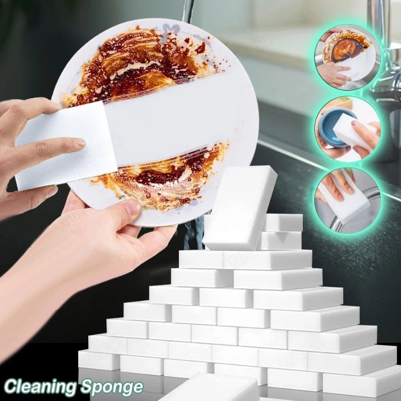 Multifungsi Magic Nano Sponge Eraser Penghilang Minyak Magic Dapur Lap Cuci Piring Kamar Mandi Kantor Alat Dekontaminasi