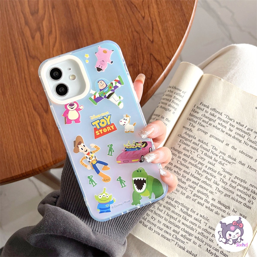 IPHONE Kompatibel Untuk Iphone11 14 13 12 Pro Max8 7Plus X Xs Xr Xs Max SE 2020 Happy Cartoon Toy Story Couple Perlindungan Lensa Gradien Laser Casing Ponsel TPU Lembut Penutup Anti Jatuh XJJJJ