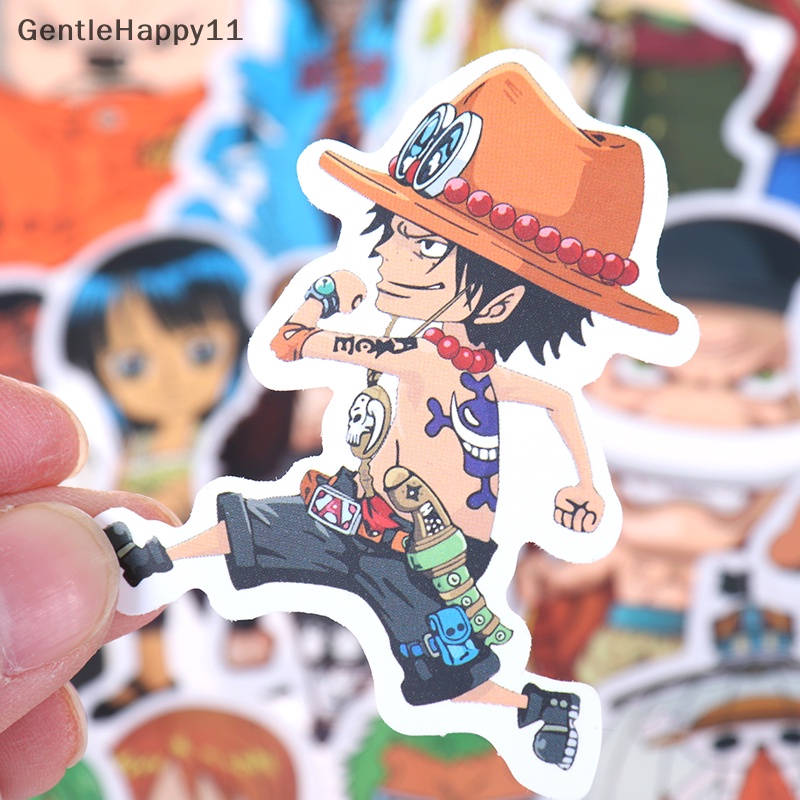 Gentlehappy 50Pcs Anime One Piece Luffy Stiker Mobil Laptop Skateboard Ransel Decals id