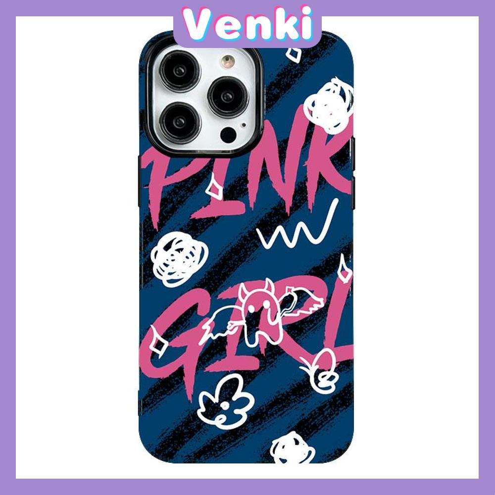 VENKI - For iPhone 11 Phone Case Black Glossy TPU Soft Case Shockproof Protection Camera Graffiti Simple English Compatible with iPhone 14 13 Pro max 12 Pro Max xr xs max 7 8 Plus