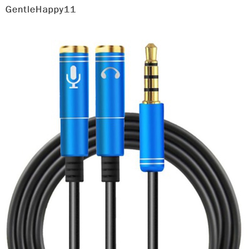 Gentlehappy 3.5mm jack headphone stereo+mic audio splitter aux extension Kabel Adaptor id