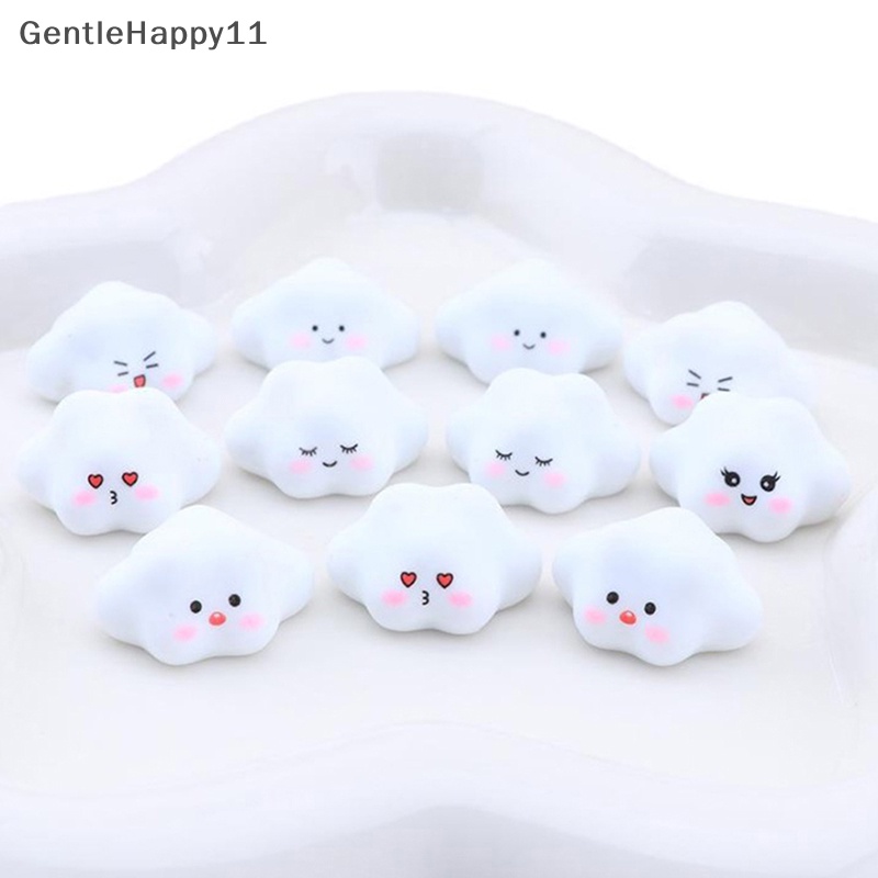 Gentlehappy 10 Pcs Kawaii FlatBack Resin Kartun Awan Bercahaya Planet Cabochon Art Supply Dekorasi Pesona Kerajinan Grosir id