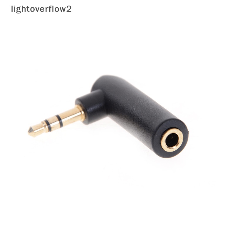 [lightoverflow2] 2pcs Bentuk L 3.5mm Sudut Kanan Female Ke 3.5mm Male Plug Adapter Connector [ID]