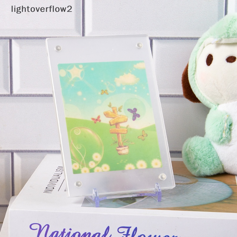 [lightoverflow2] Photocard Display Alat Tulis Bingkai Foto Akrilik Transparan Display Stand Dekorasi Album Stand Pajangan Kecil [ID]