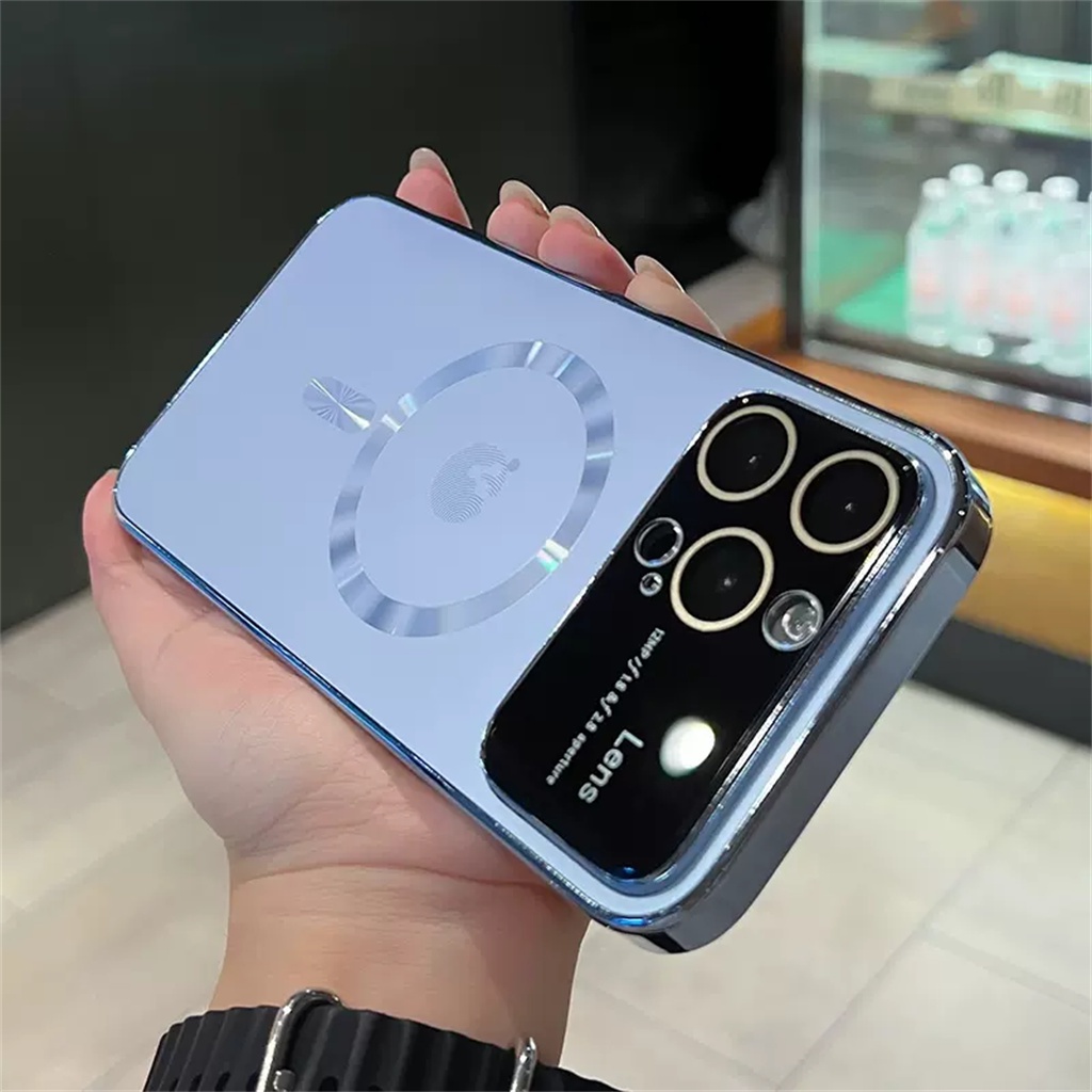 Case Cincin Magnetik Logam iPhone 14 Pro Max Pelindung Kamera lens case Iphone12 13 Pro Max14 Plus Tertutup Penuh Bahan matte AG shockproof protection hard back cover