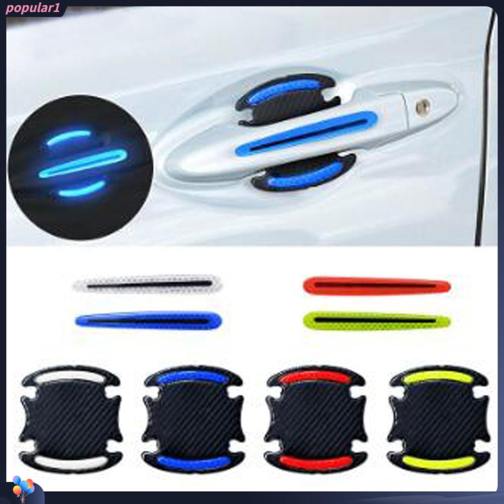 Populer 4Pcs/Set Pintu Buka Stiker Decal Merah/Biru/Hijau/Putih/Kuning Anti-Tabrakan Auto Safety Safety Warning Strip Reflektif Mobil
