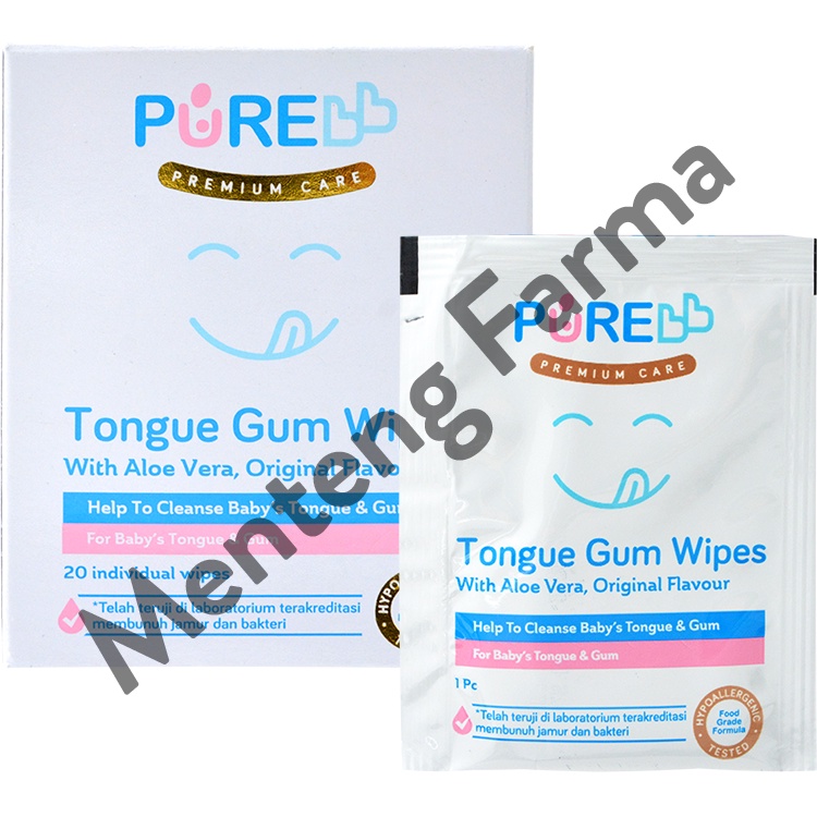 Pure Baby Tongue Gum Wipes Original 20 Sheets - Tisu Basah Lidah dan Gusi Bayi