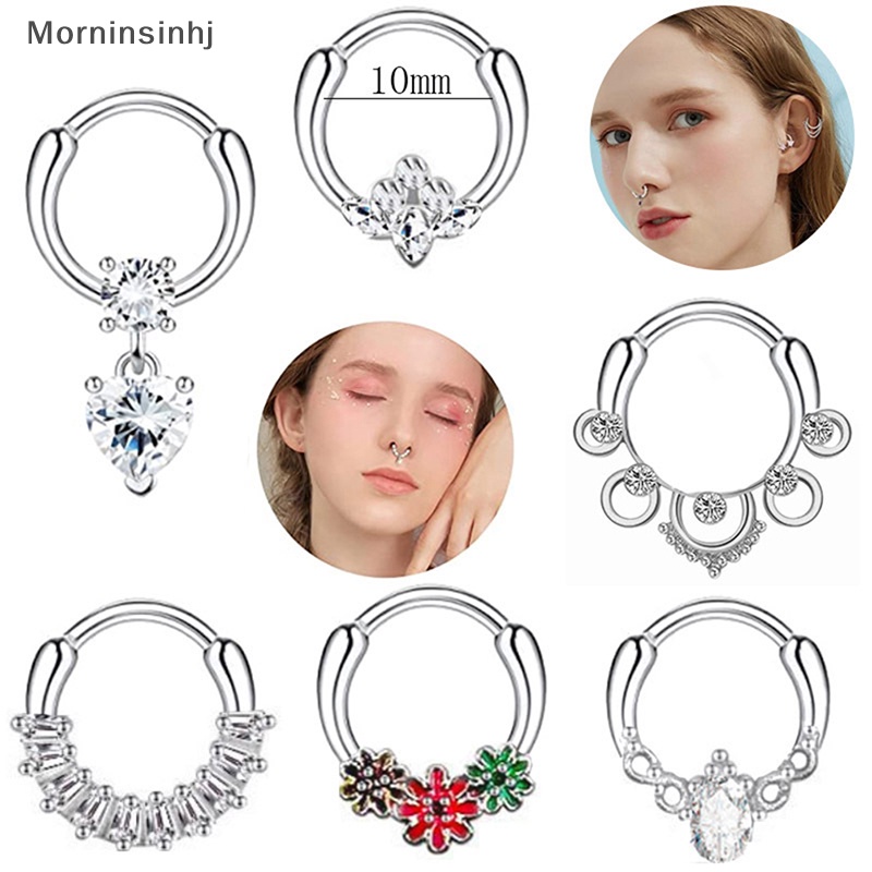 Mornin 1PC Bibir Cincin Hidung Berlubang Untuk Wanita Dan Pria Anting Berbentuk Bunga Anting Spiral Anting Berlubang Perhiasan Tubuh id