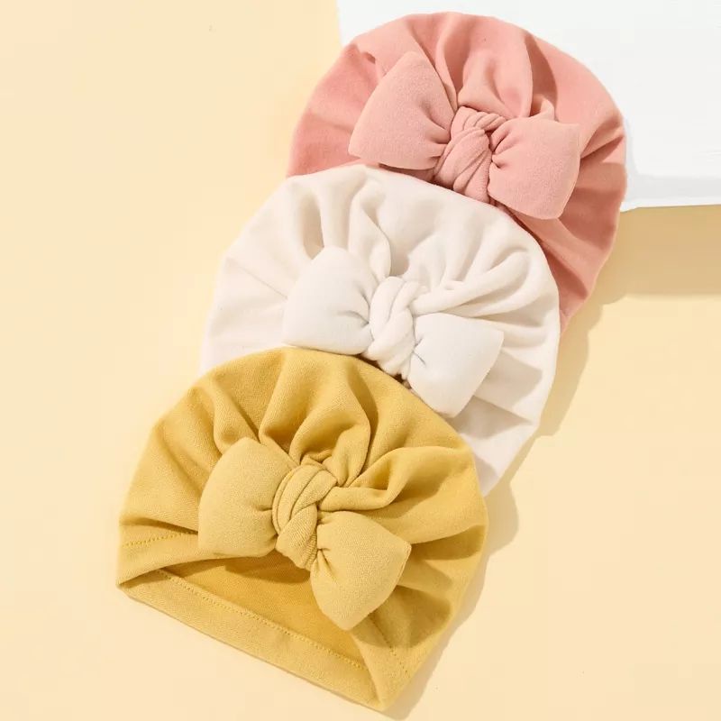 (pimenova) Turban Anak Bayi Pita Polos 0-3 tahun - Bandana Bayi Perempuan - Ciput Bayi pita big