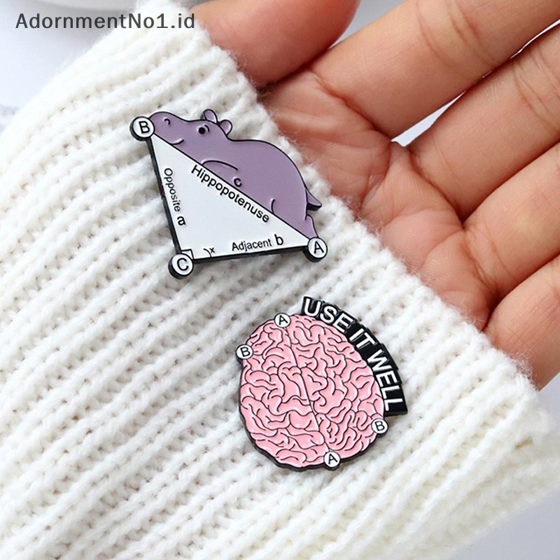 [AdornmentNo1] Math Puns Enamel Pin Custom Turtle Hippo Bros Menggunakan Sumur Otak Caffeine Lapel Badge Hewan Lucu Perhiasan Hadiah Untuk Teman Anak [ID]