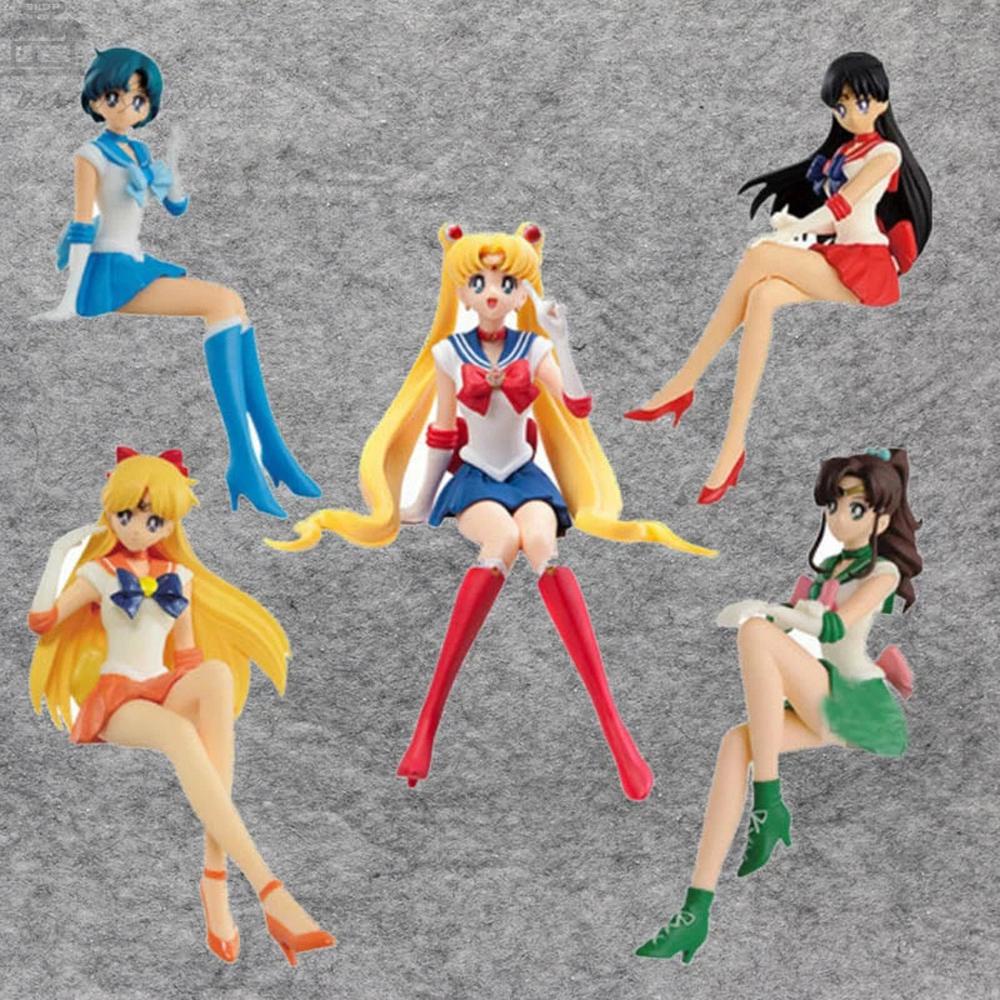 Mainan Boneka Agustina Sailor Moon Patung PVC Model Kolekte Sailor Venus Sailor Mercury