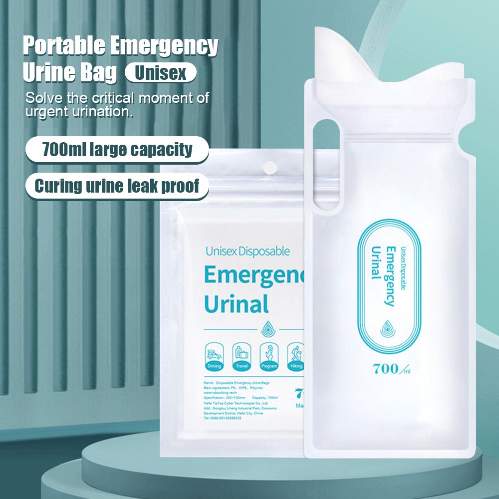 4pcs Luar Ruangan Darurat Kantong Urin 700ml Darurat Dalam Perjalanan Toilet Handphone Portable Urinal Bag Perempuan Bayi Laki-Laki Muntah Bag