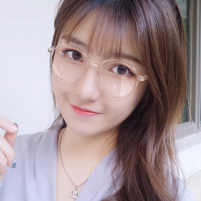 We Flower Kacamata Bingkai Bulat Transparan Kecil Trendi Untuk Wanita Perempuan Chic Lensa Bening Eyewear OOTD Spectacles Glasses