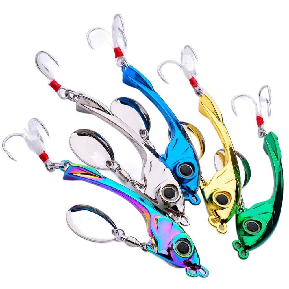 LANFY Spinner Umpan Troli Air Asin Logam Berputar Wobbler Getaran Dengan Payet Pesca Umpan Pancing Tenggelam Umpan Keras