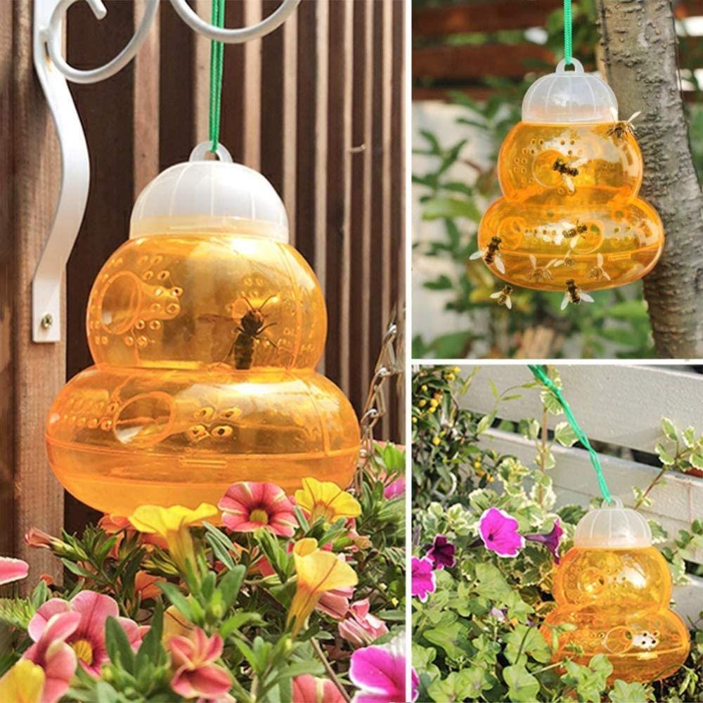 [Elegan] Bee Catcher Portable Perangkap Serangga Plastik Gantung Untuk Indoor Outdoor Bentuk Labu Pembunuh Tawon